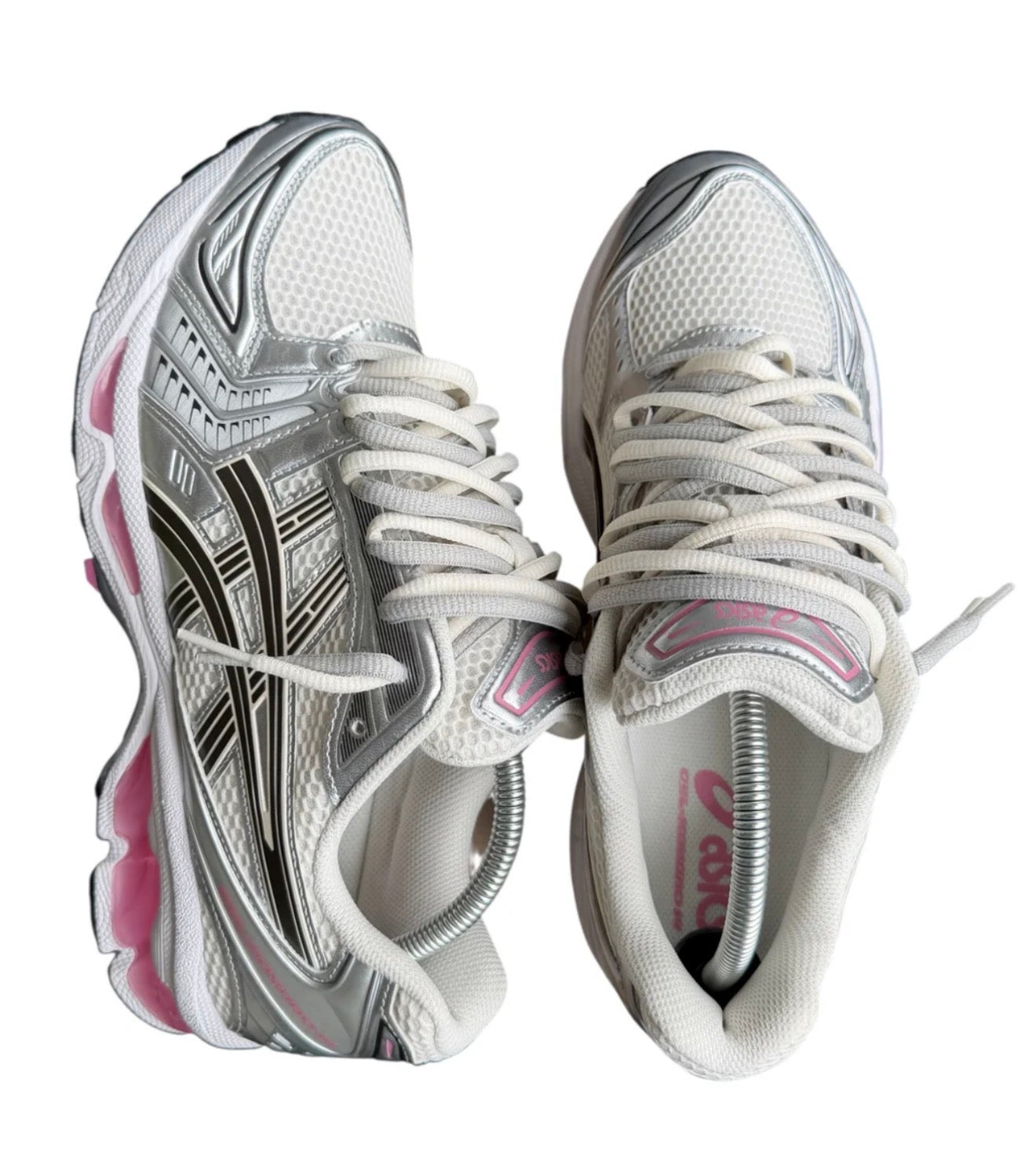 ASICS GEL-Kayano 14-Cream Sweet Pink Double Laces Grey