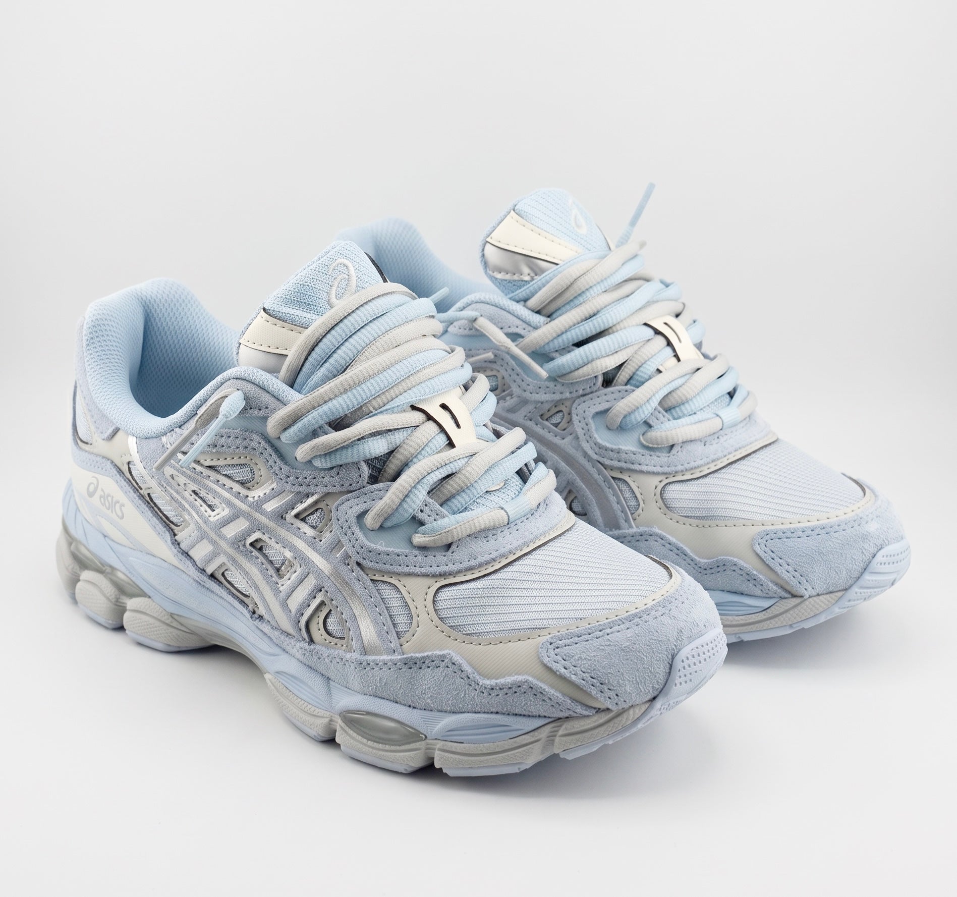 eisuke ASICS Gel-NYC-Cream Storm Cloud Blue Arctic Double Laces