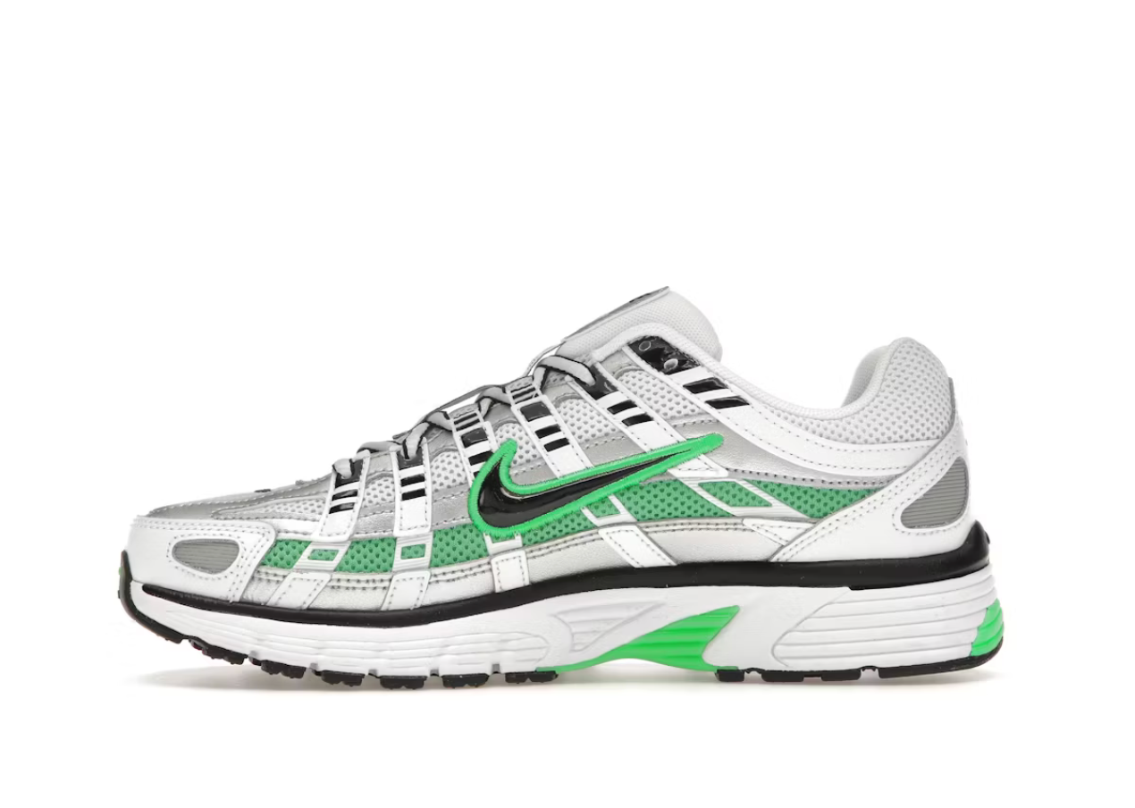 Nike P6000 White Metallic Silver Spring Green Black