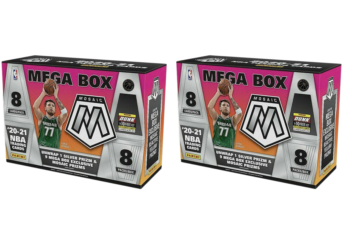 2020-21 Panini Mosaic-Basketball Target Mega Box (Reactive Yellow Prizms) (8 Packs) 2x Lot