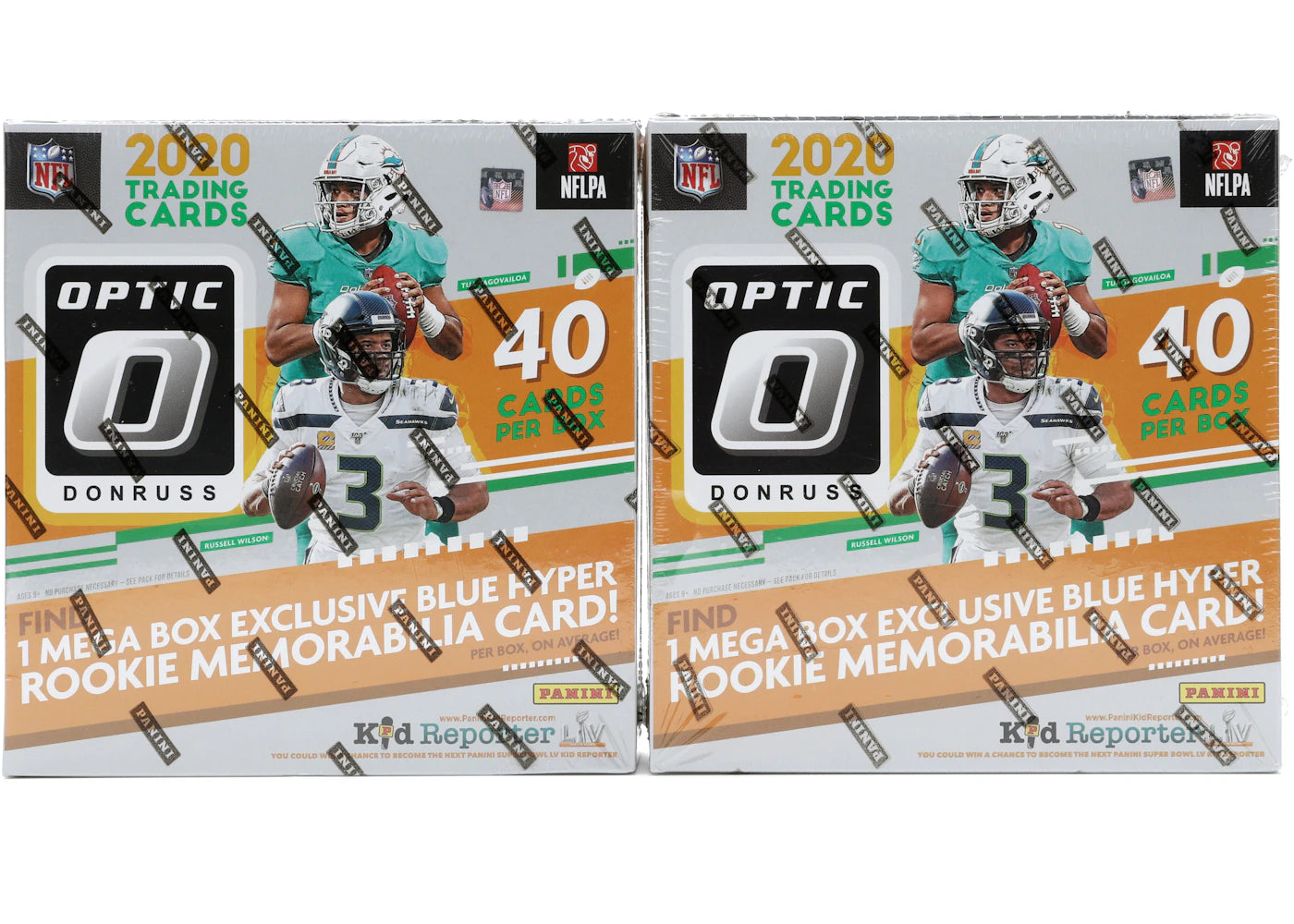 2020 Panini Donruss Optic-Football Mega Box (Blue Hyper Parallels) 2x Lot