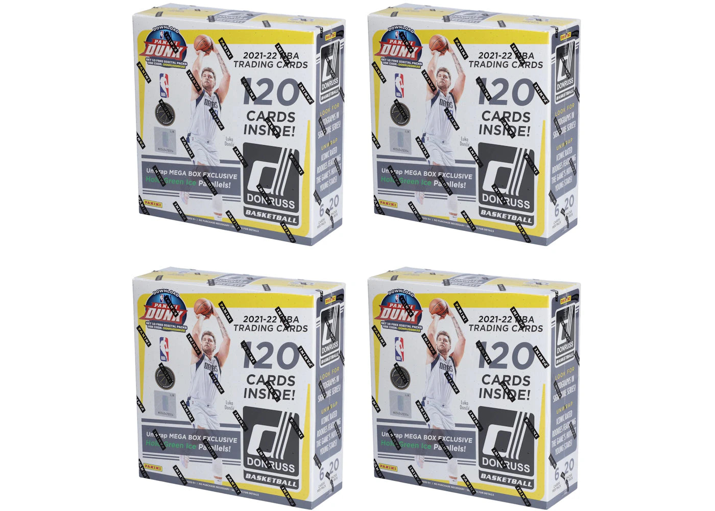 2021-22 Panini Donruss-Basketball Fanatics Exclusive Mega Box (Holo Green Ice Parallels) 4x Lot