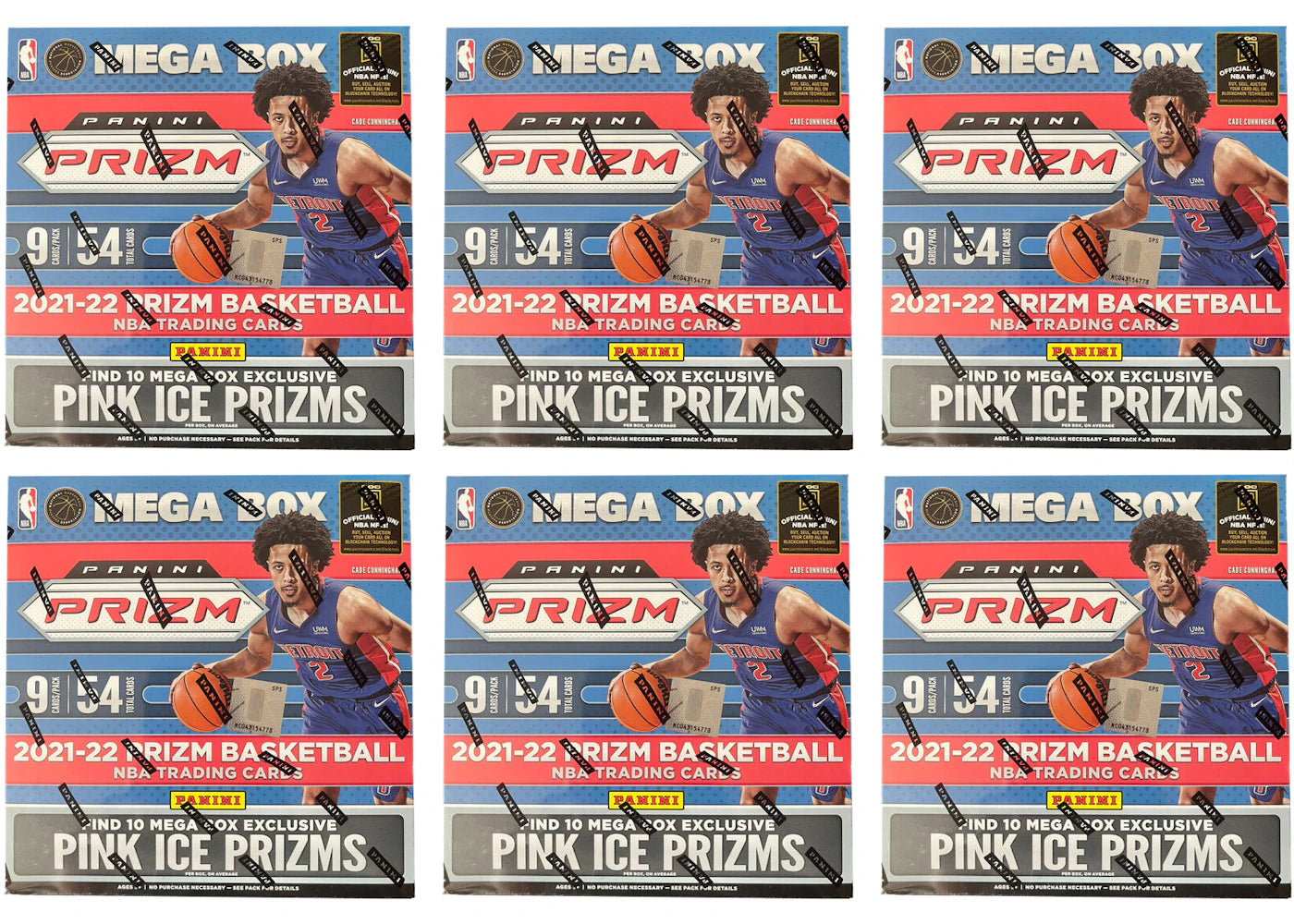 2021-22 Panini Prizm-Basketball Mega Box (Pink Ice Prizms) 6x Lot