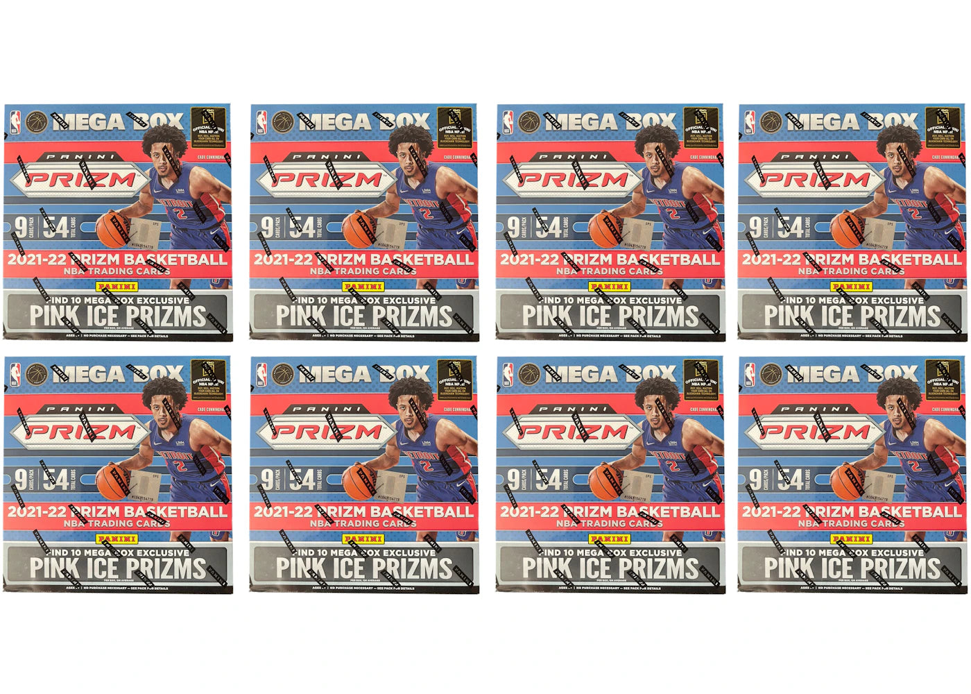 2021-22 Panini Prizm-Basketball Mega Box (Pink Ice Prizms) 8x Lot