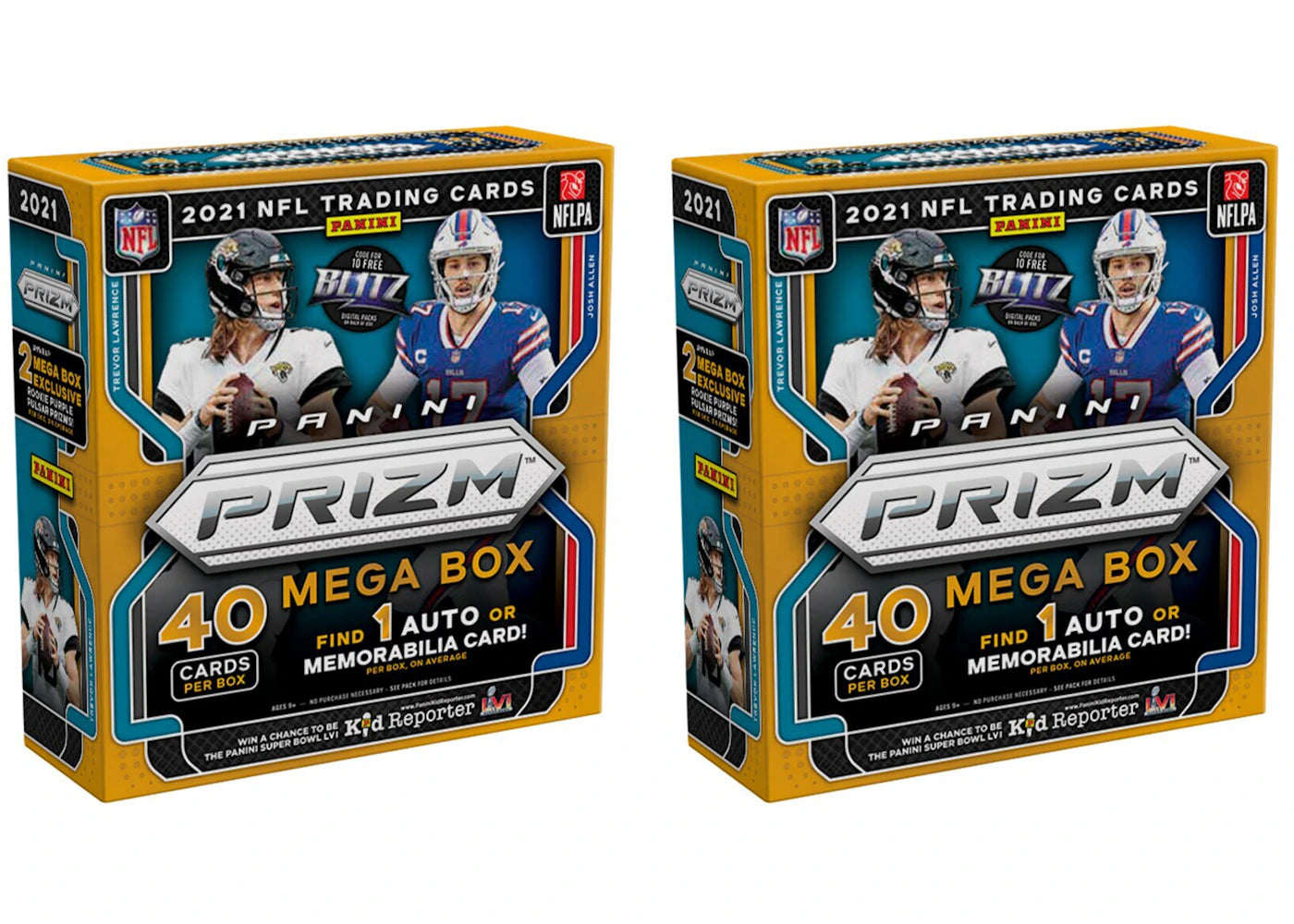 2021 Panini Prizm-Football Fanatics Mega Box (Purple Pulsars) 2x Lot