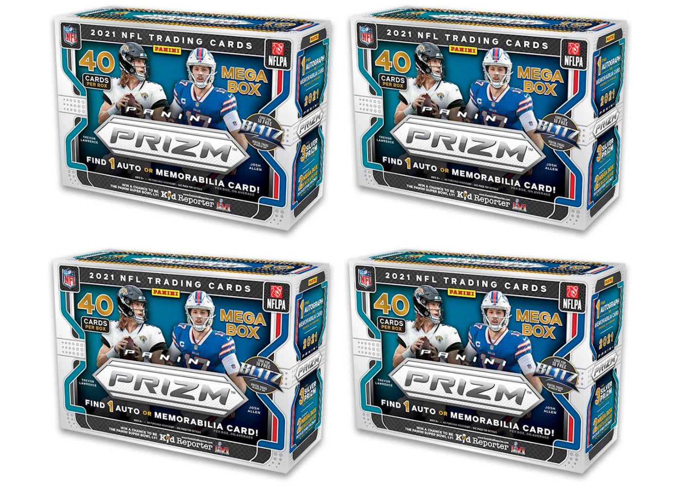 2021 Panini Prizm-Football Mega Box (Pink Prizms) 4x Lot