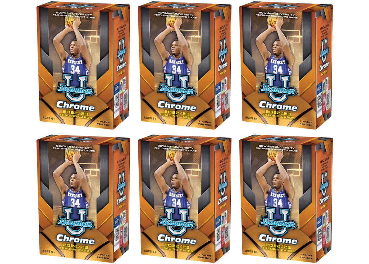 2022-23 Bowman University Chrome Basketball Blaster Box 6x Lot - main view