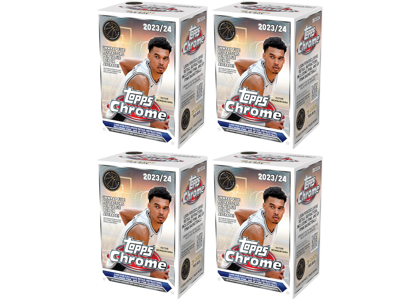 2023-24 Topps Chrome-Basketball Value Box (4x Lot)