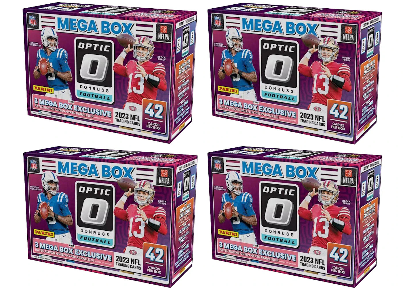 2023 Panini Donruss Optic-Football Mega Box (Green Hyper Parallels) 4x Lot