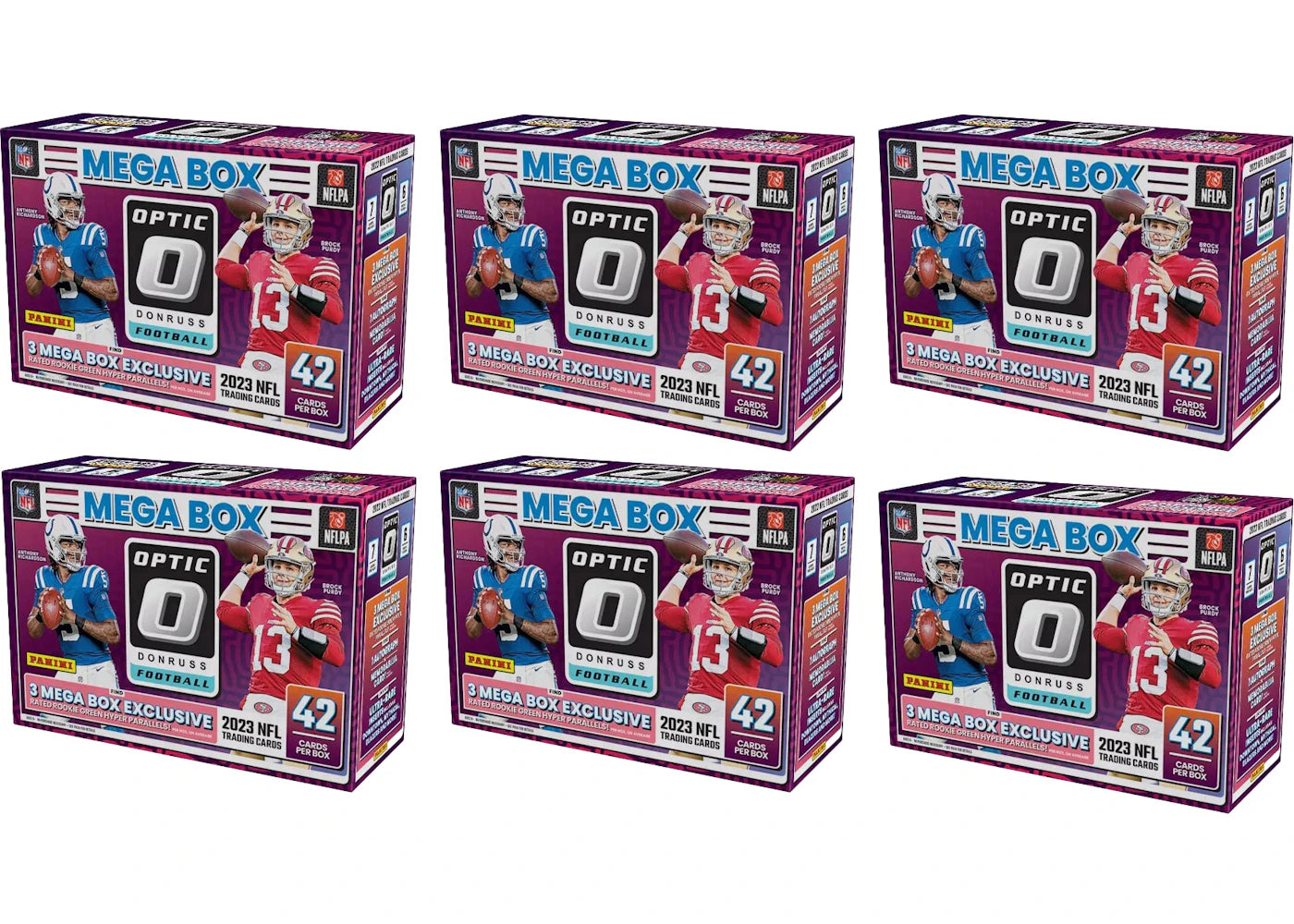 2023 Panini Donruss Optic-Football Mega Box (Green Hyper Parallels) 6x Lot