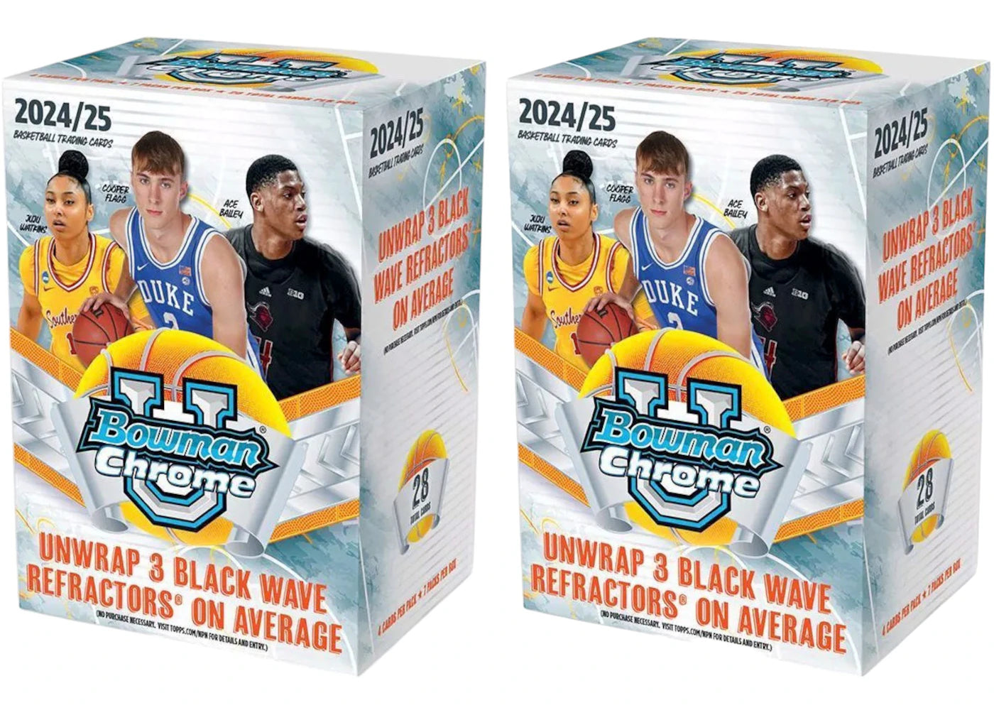 2024-25 Bowman Chrome-University Basketball Blaster Box 2x Lot