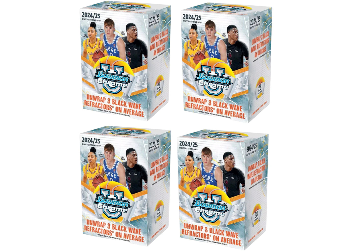 2024-25 Bowman Chrome-University Basketball Blaster Box 4x Lot