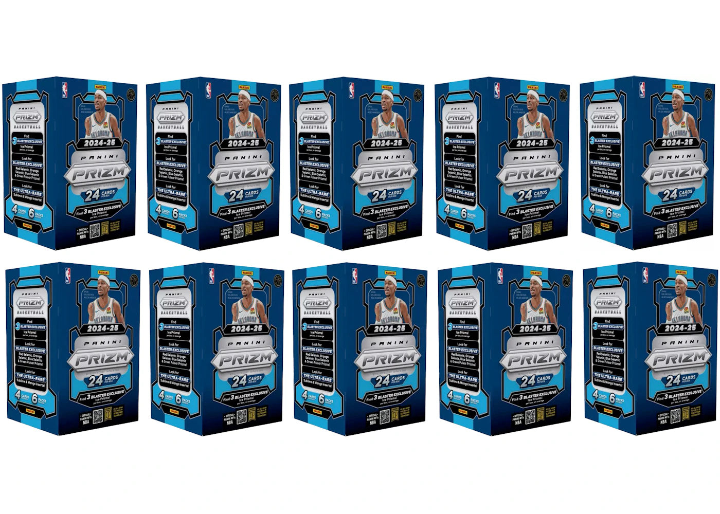 2024-25 Panini Prizm-Basketball NBA Blaster Box 10x Lot