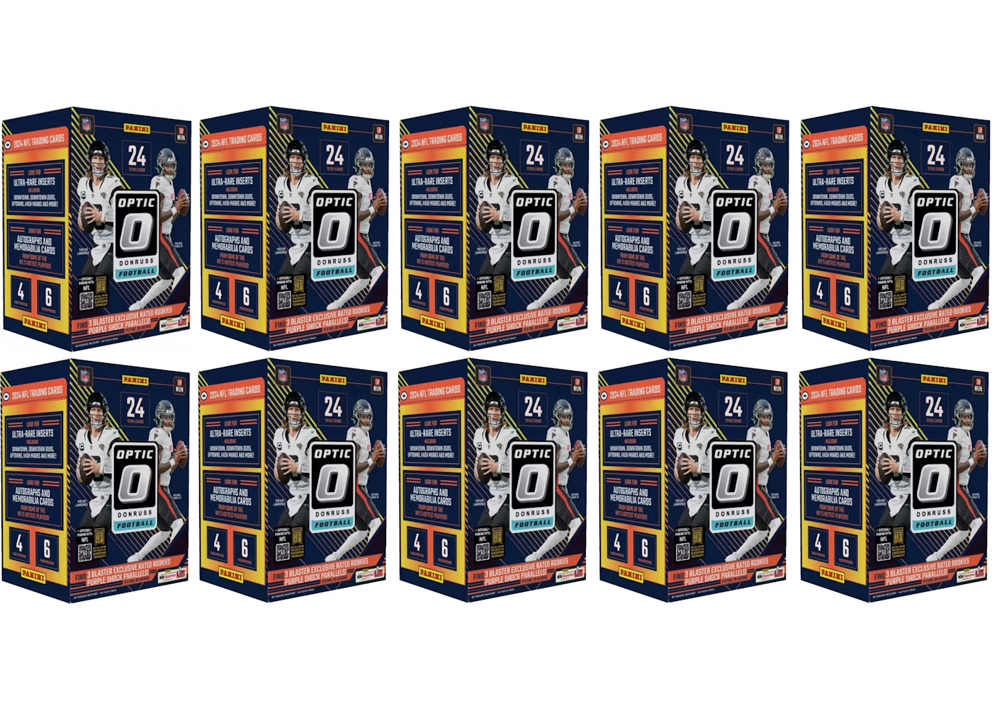 2024 Panini Donruss Optic-Football Blaster Box (Purple Shock Parallels) 10x Lot