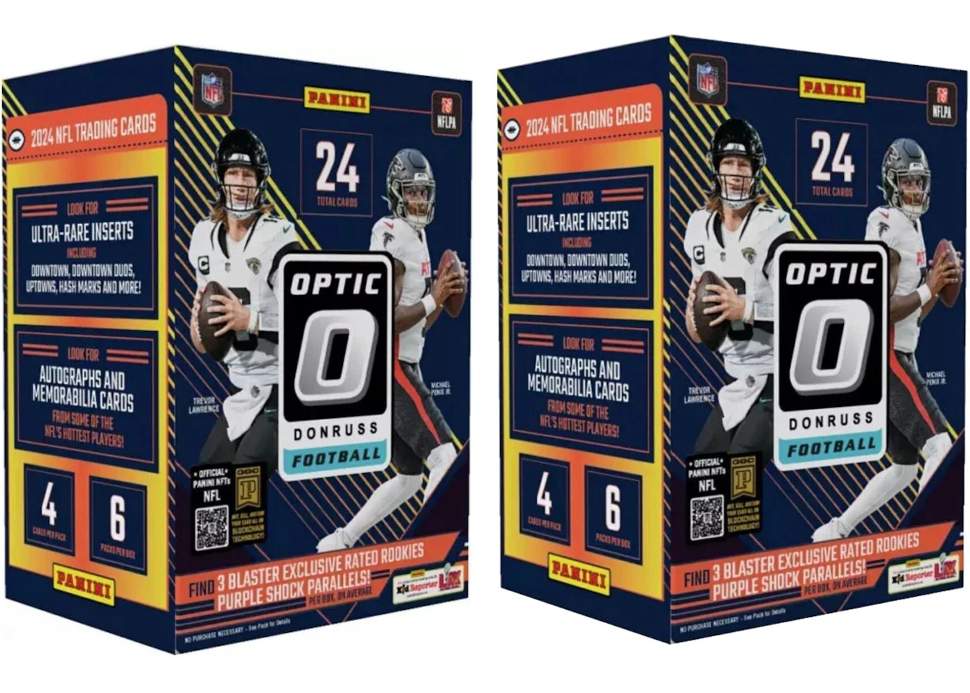 2024 Panini Donruss Optic-Football Blaster Box (Purple Shock Parallels) 2x Lot