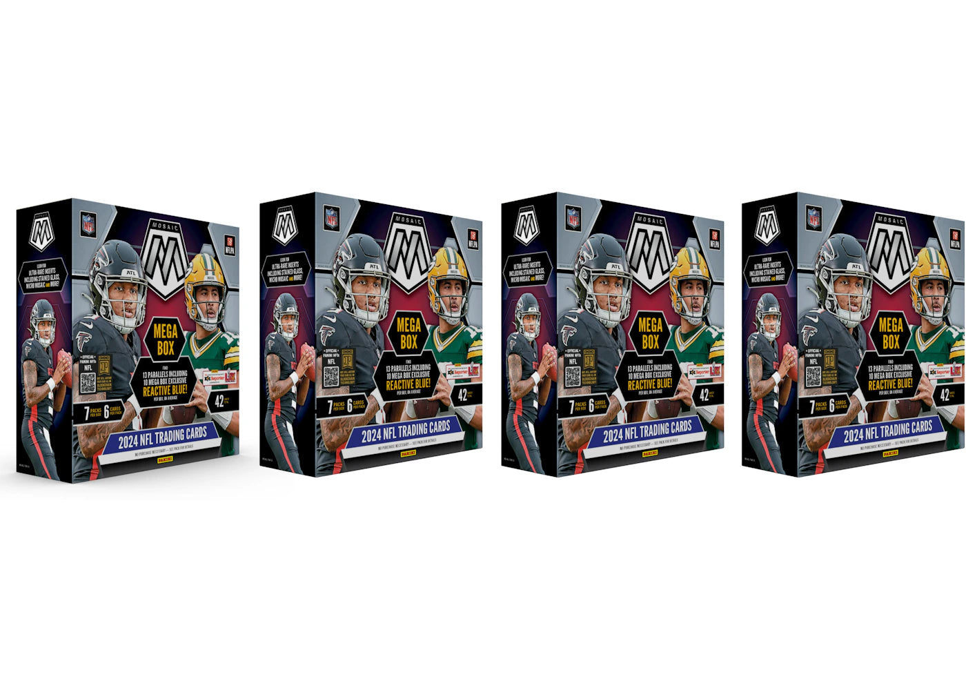 2024 Panini Mosaic-Football Mega Box (Reactive Blue Parallel) 4x Lot