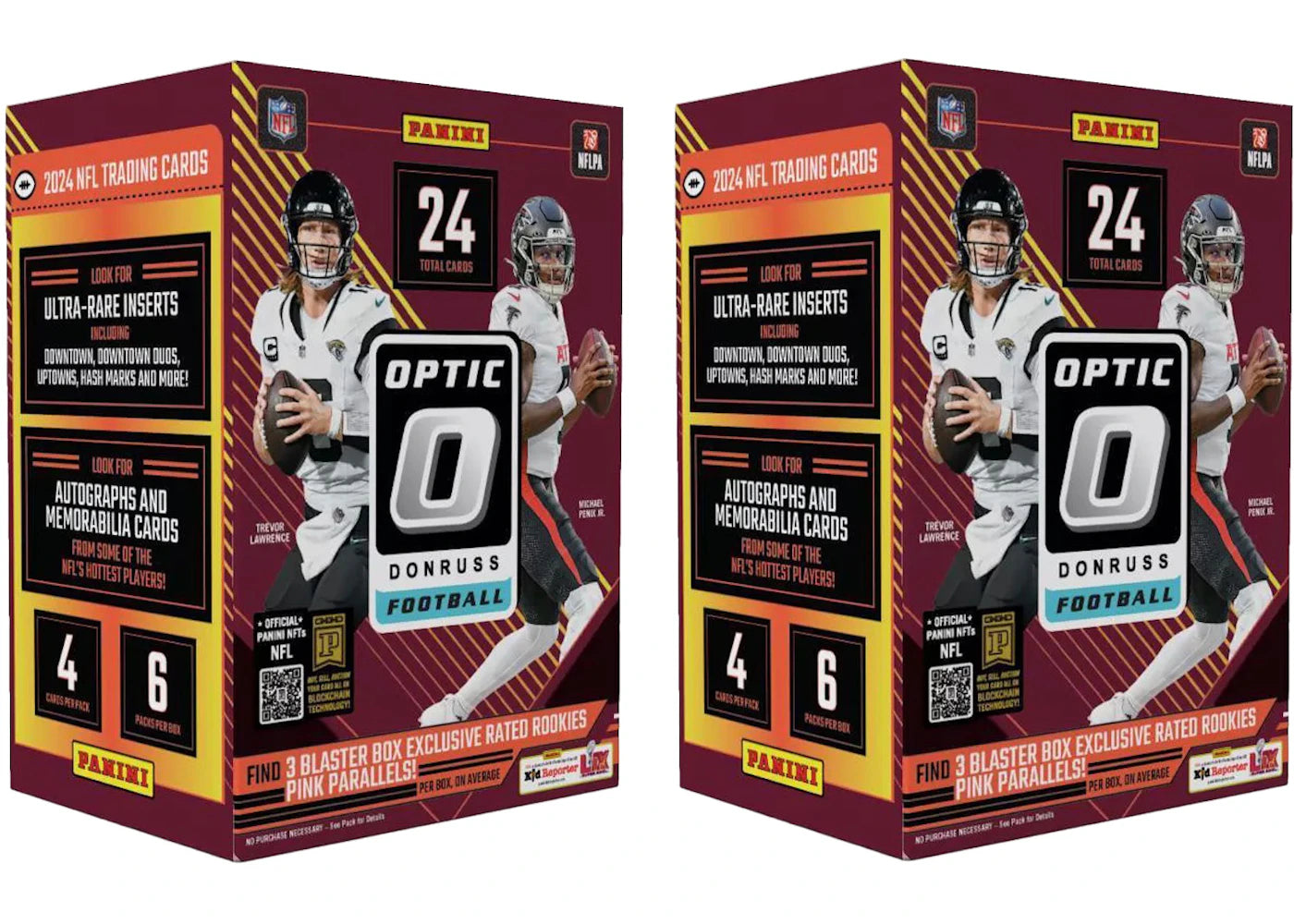 2024 Panini Optic Donruss-NFL Football Blaster Box 2x Lot (Pink Parallels)