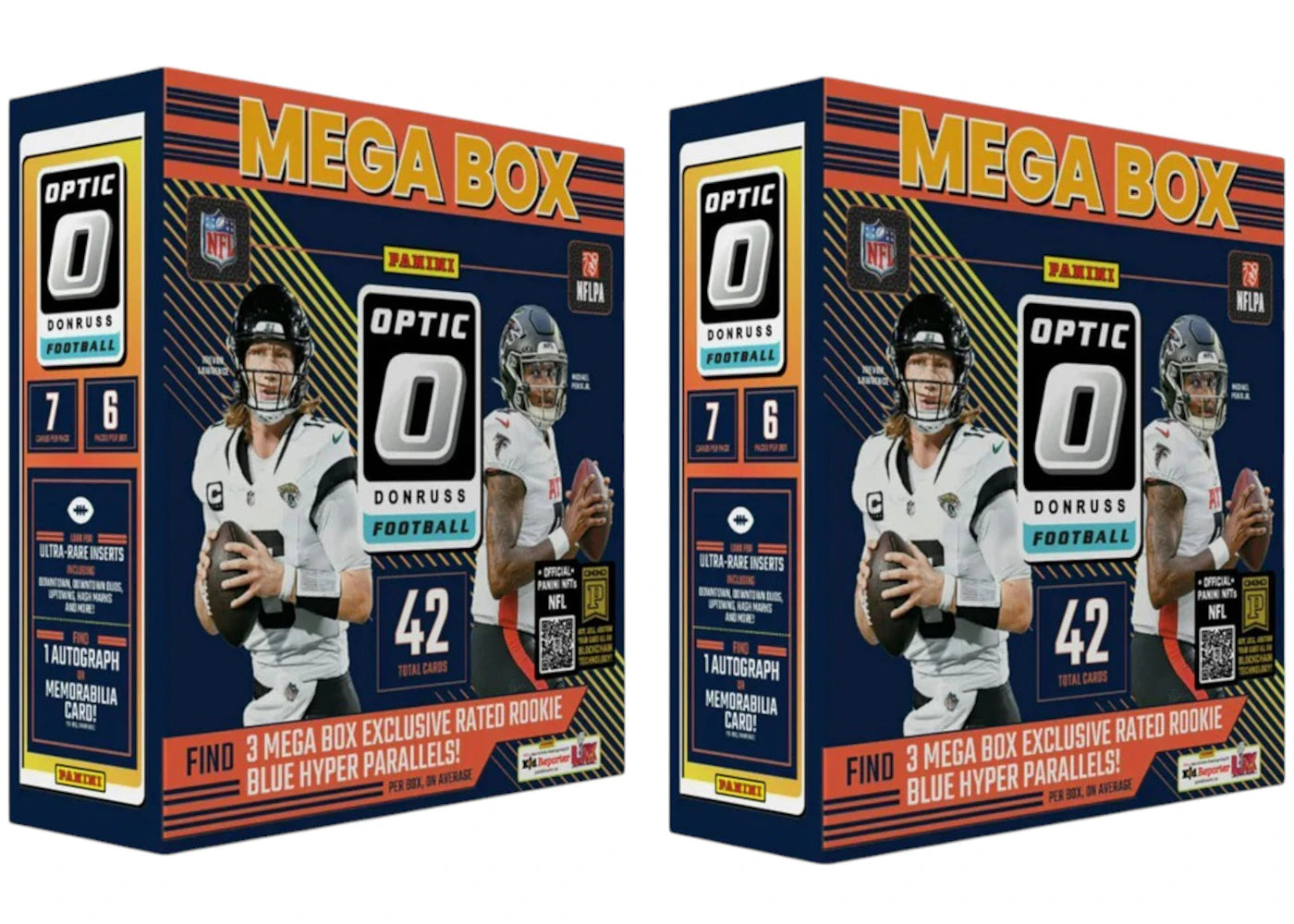 2024 Panini Optic Donruss-NFL Football Mega Box 2x Lot (Blue Hyper Parallels)