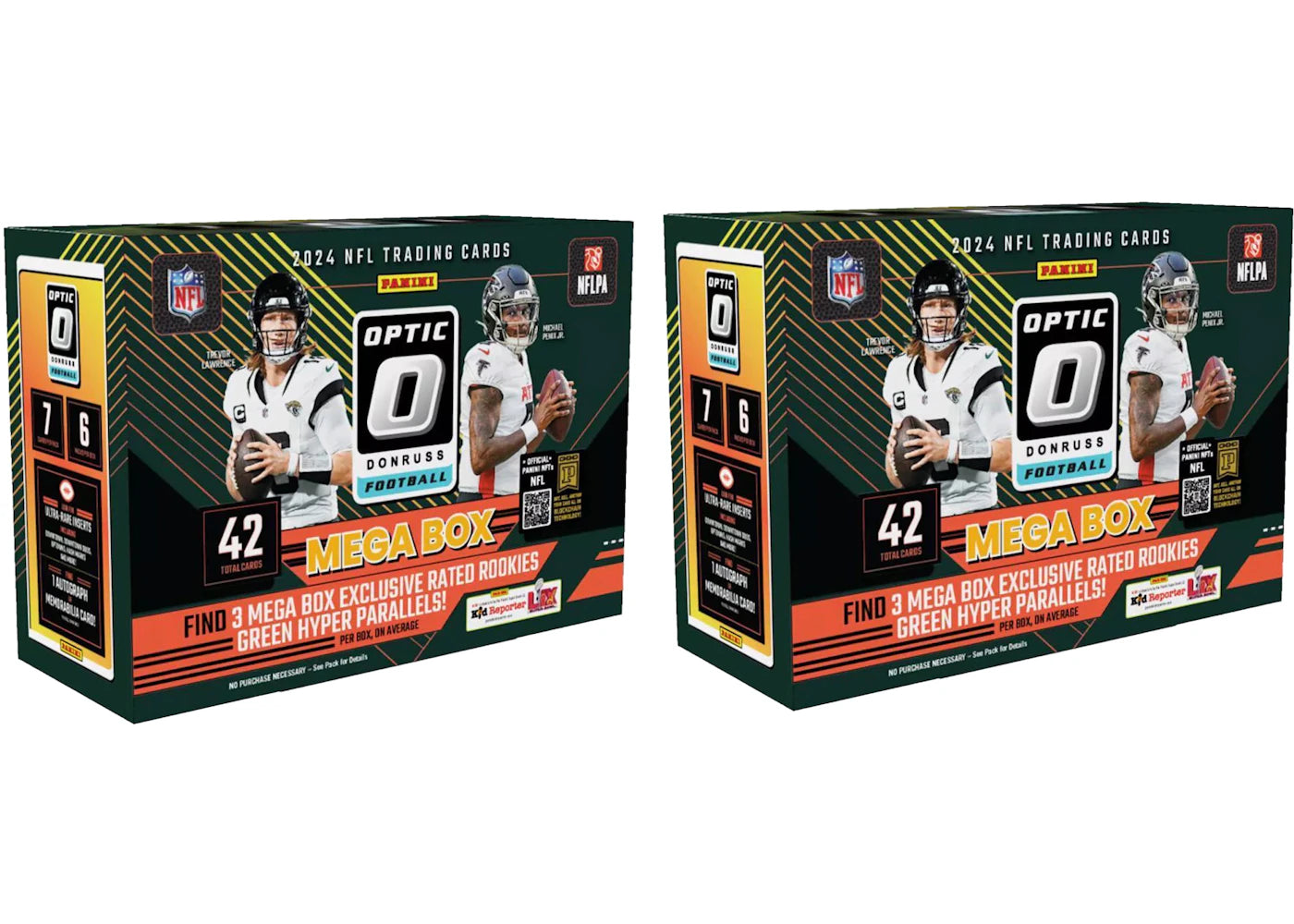 2024 Panini Optic Donruss-NFL Football Mega Box 2x Lot (Green Hyper Parallel)