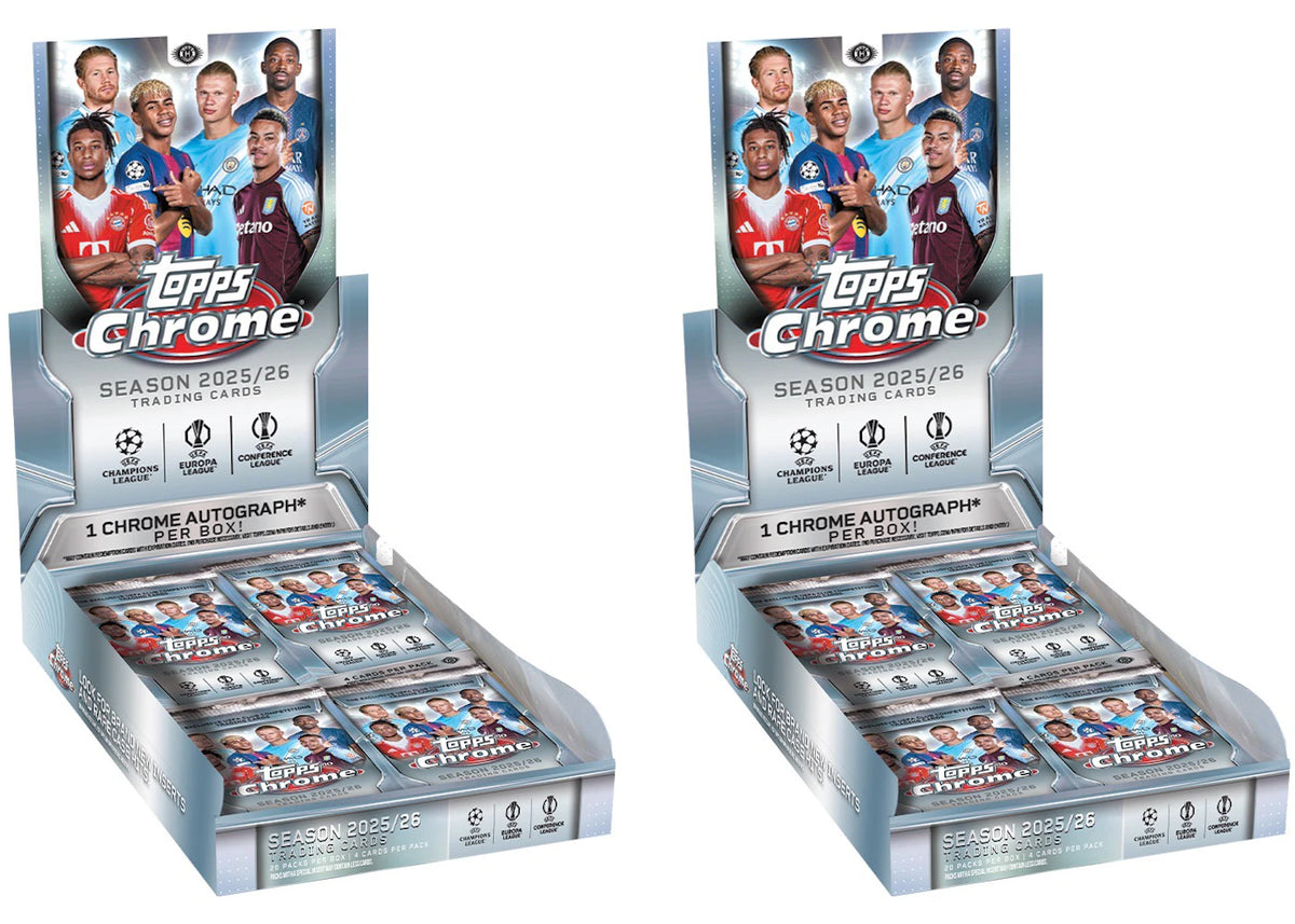 2025/26 Topps Chrome UEFA Club Competitions Hobby Box 2x Lot - main view