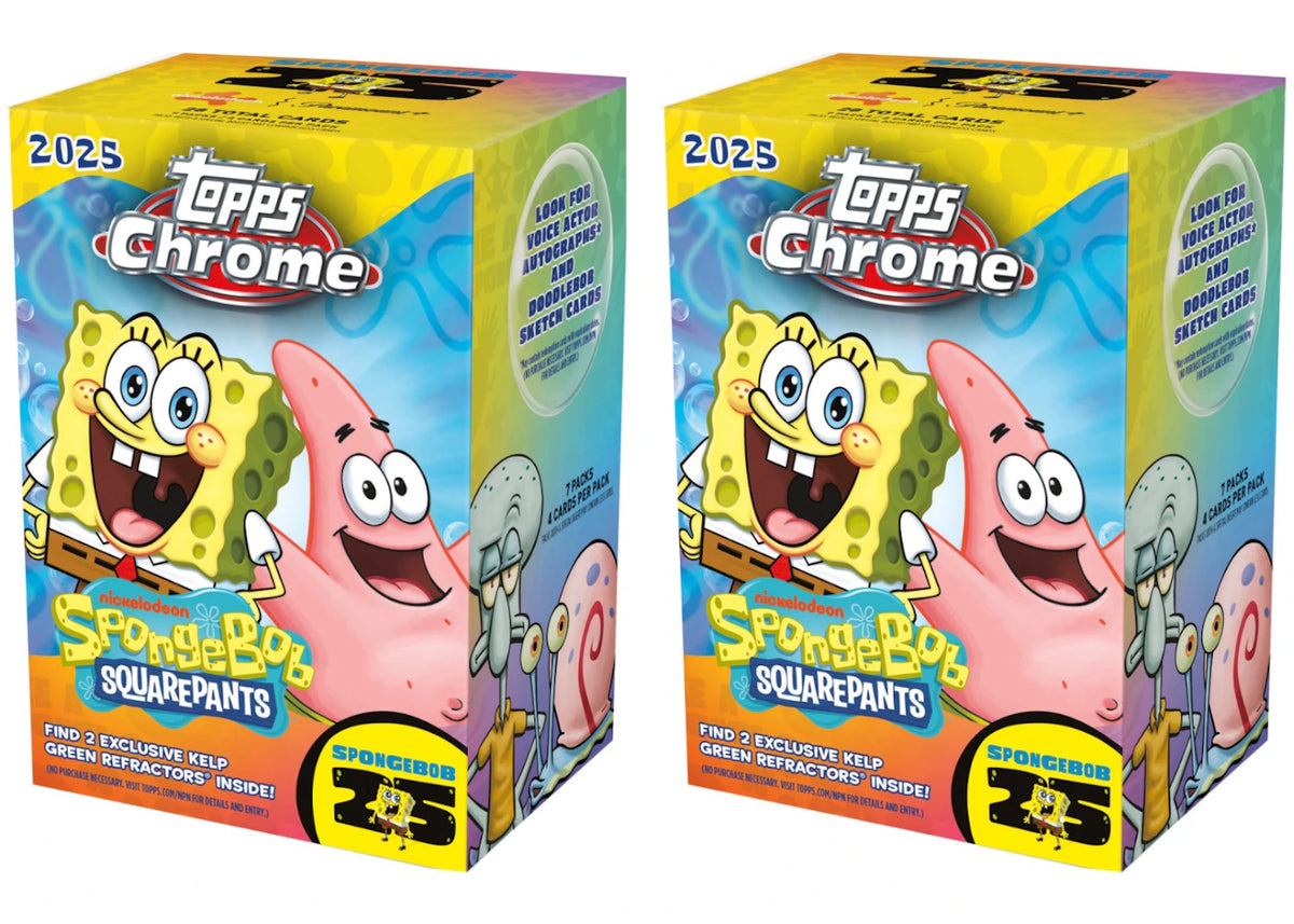 2025 Topps Chrome SpongeBob 25th Anniversary Blaster Box 2x Lot - main view