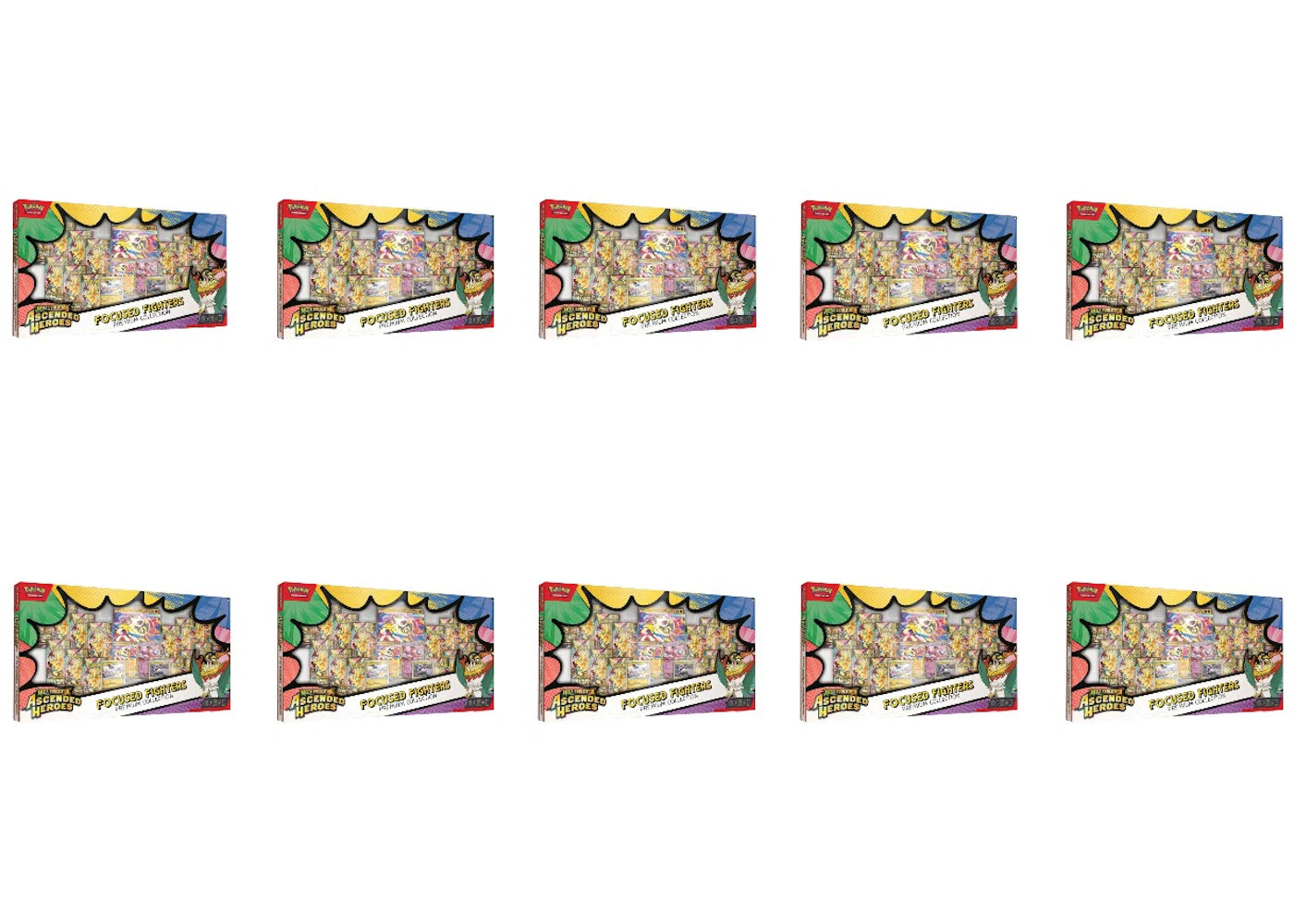 2026 Pokémon Mega Evolution Ascended Heroes Focused Fighters Premium Collection 10x Lot - main view