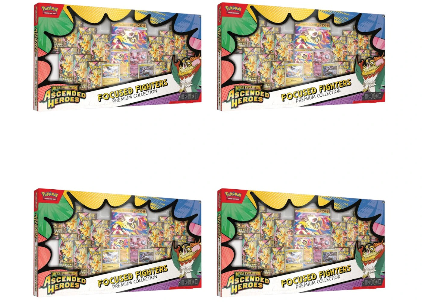 2026 Pokémon Mega Evolution Ascended Heroes Focused Fighters Premium Collection 4x Lot - main view