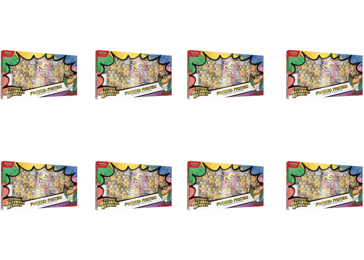 2026 Pokémon Mega Evolution Ascended Heroes Focused Fighters Premium Collection 8x Lot - main view