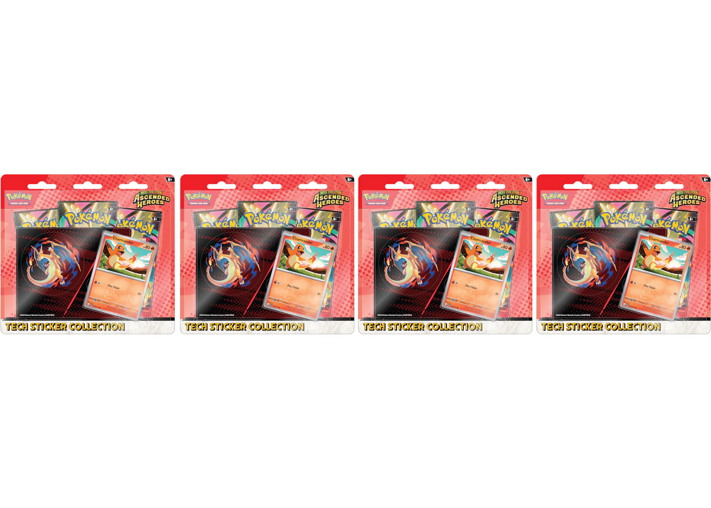 2026 Pokémon Mega Evolution Ascended Heroes Charmander Tech Sticker Collection 4x Lot