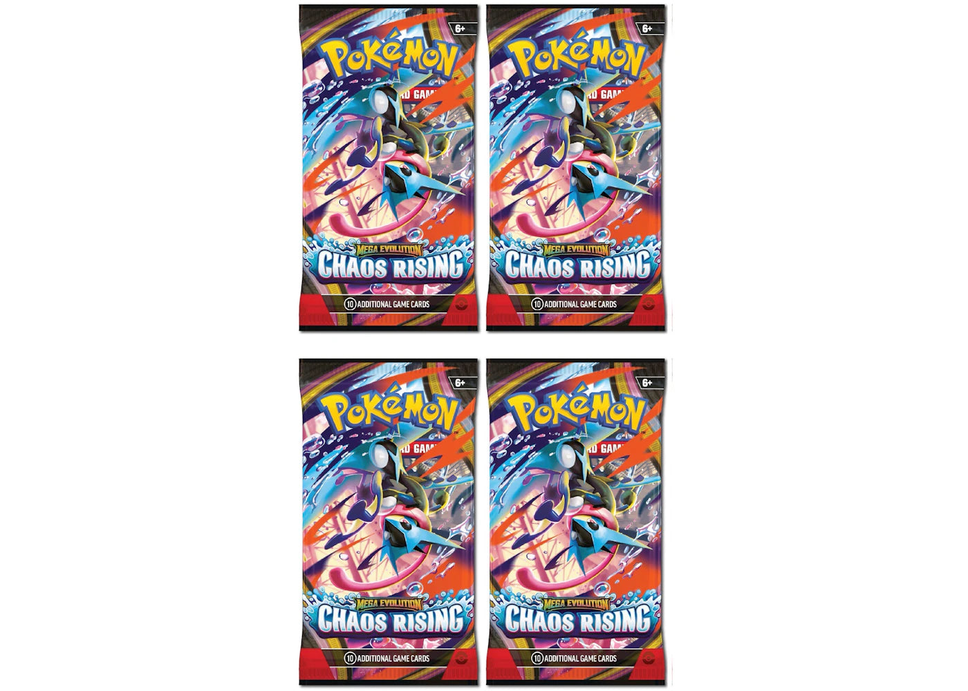 2026 Pokémon Mega Evolution Chaos Rising Booster Pack 4x Lot - main view