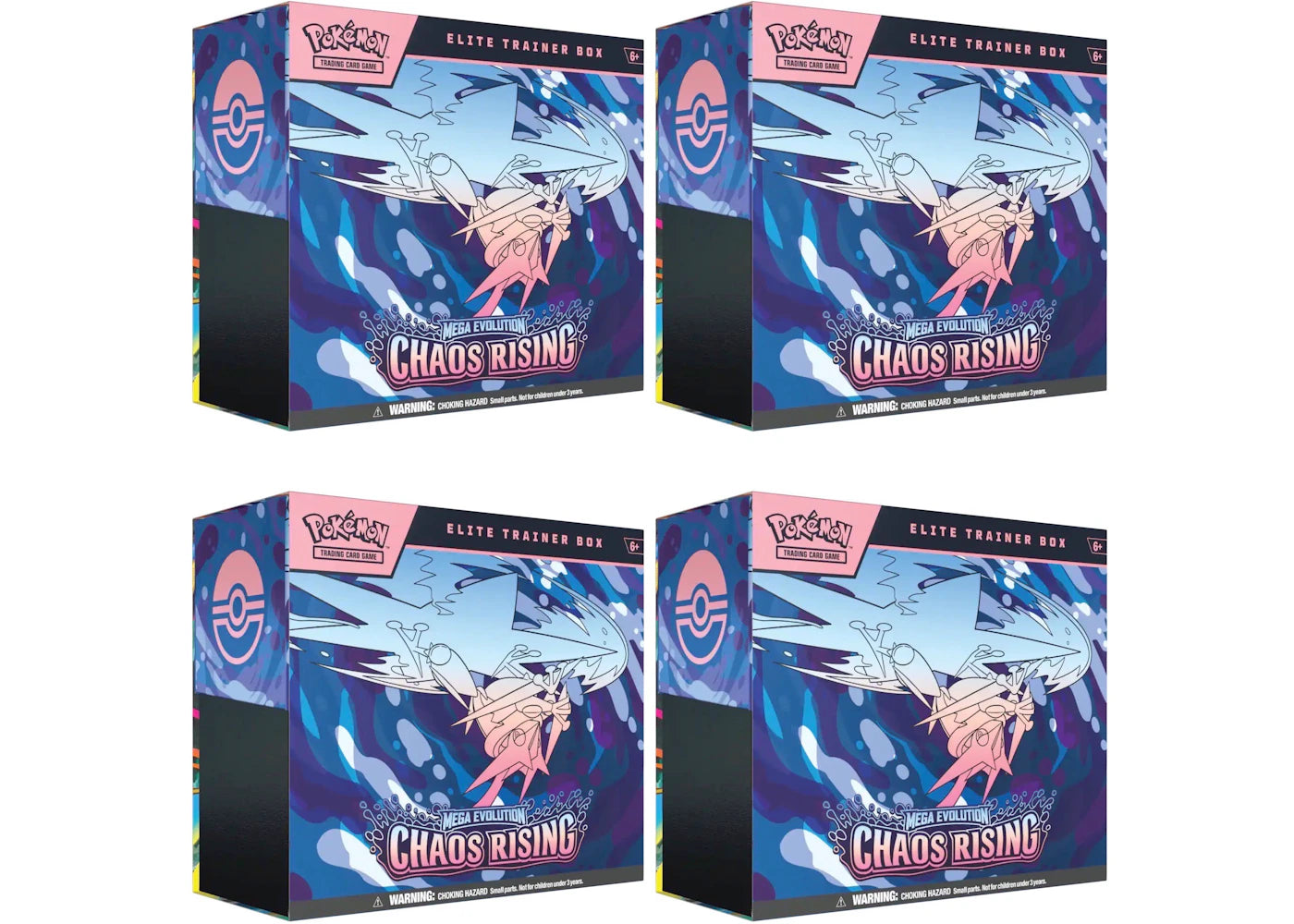 2026 Pokémon Mega Evolution Chaos Rising Elite Trainer Box 4x Lot - main view