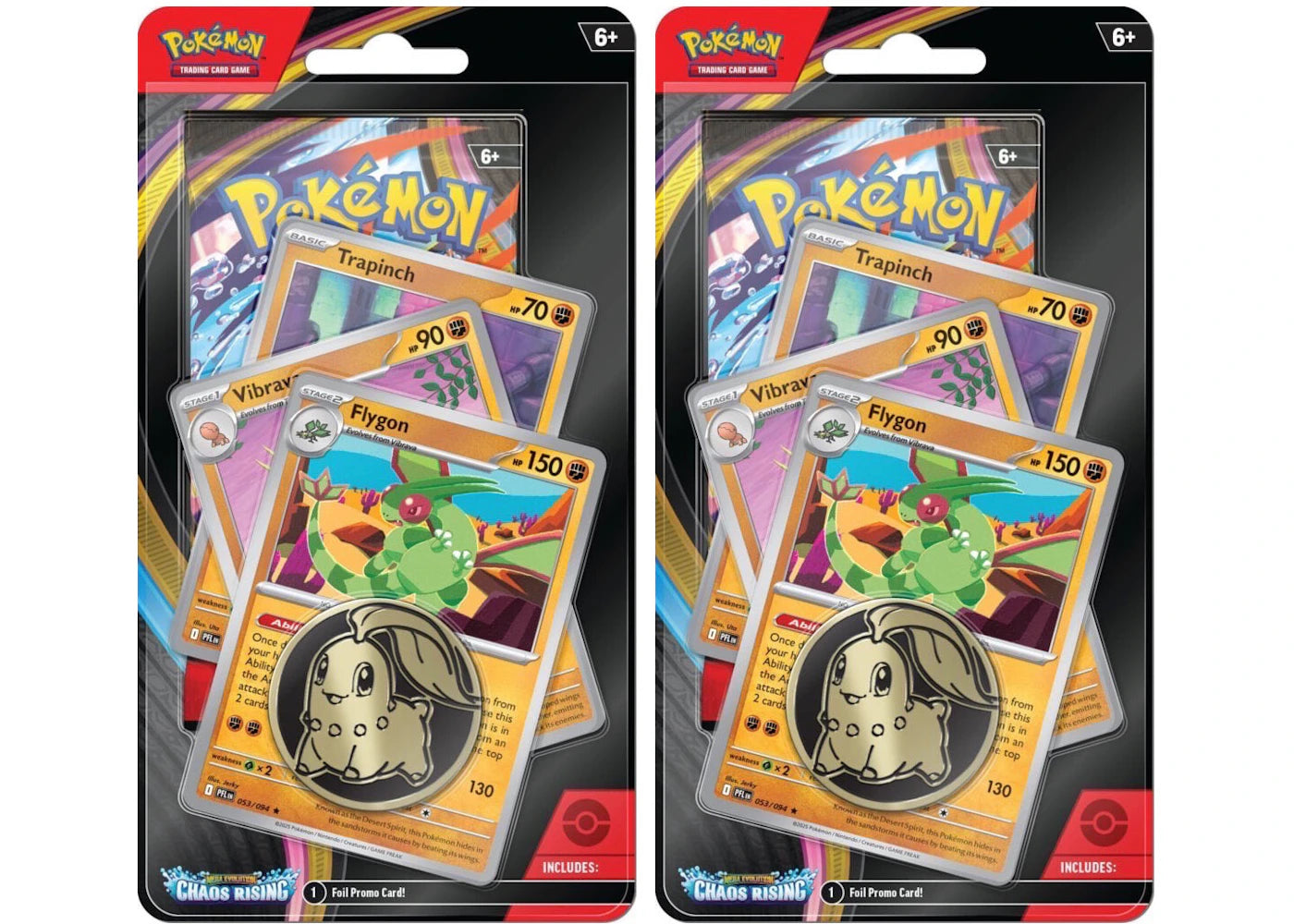 2026 Pokémon Mega Evolution Chaos Rising Flygon 3 Pack Blister 2x Lot - main view