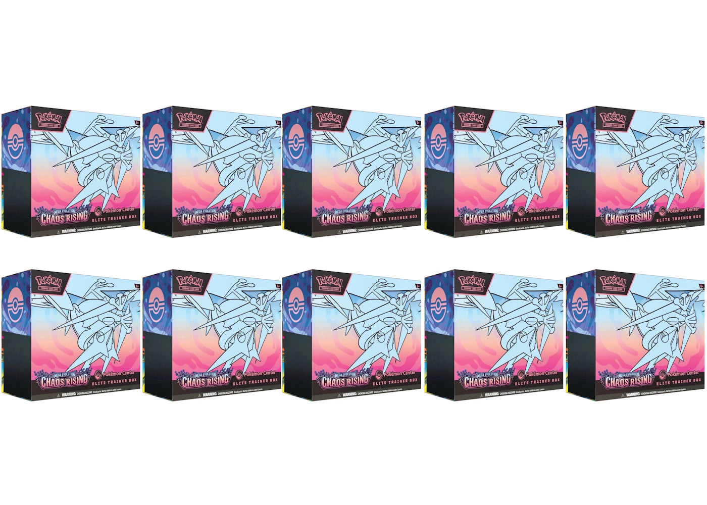 2026 Pokémon Mega Evolution Chaos Rising Pokemon Center Elite Trainer Box 10x Lot - main view