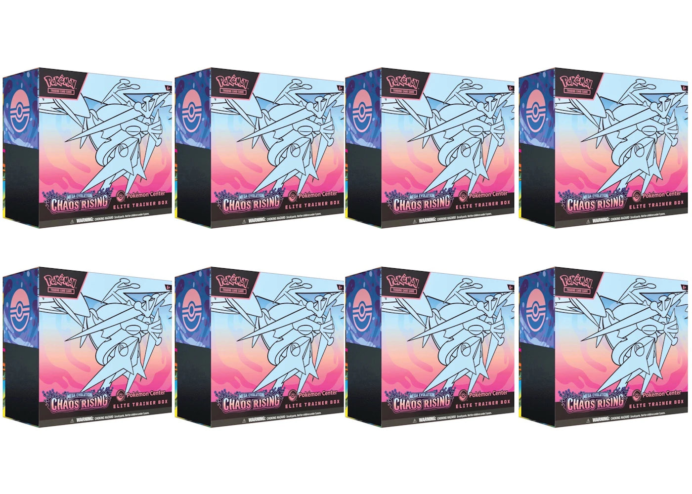2026 Pokémon Mega Evolution Chaos Rising Pokemon Center Elite Trainer Box 8x Lot - main view