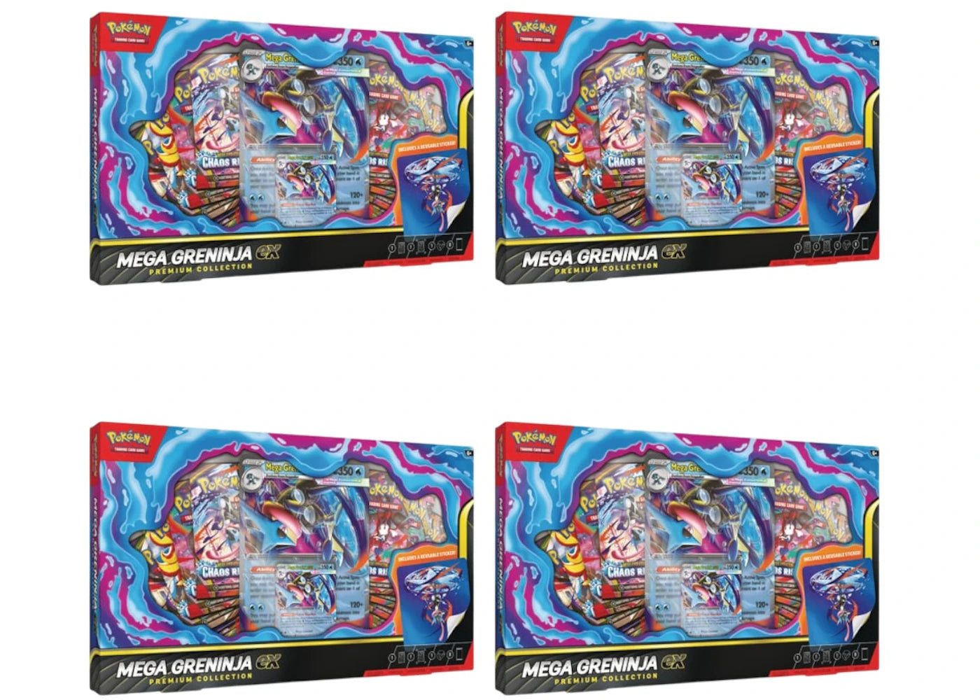 2026 Pokémon Mega Evolution Mega Greninja Ex Premium Collection 4x Lot - main view