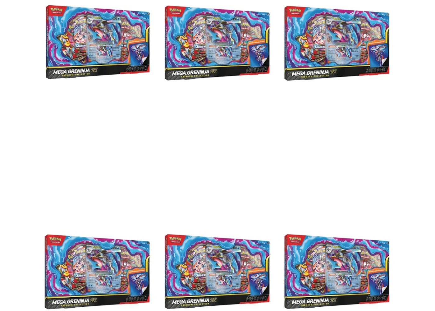 2026 Pokémon Mega Evolution Mega Greninja Ex Premium Collection 6x Lot - main view