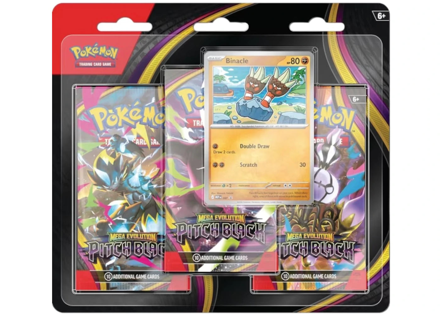 2026 Pokémon Mega Evolution Pitch Black 3 Pack Blister - main view