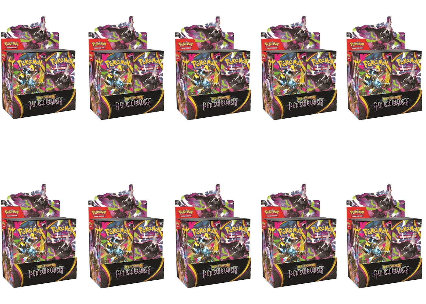 2026 Pokémon Mega Evolution Pitch Black Booster Box 10x Lot - main view