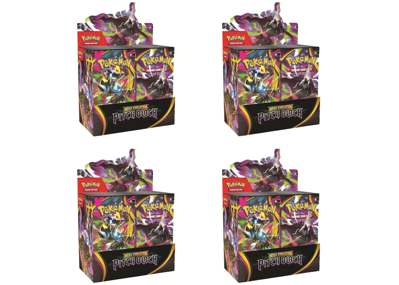 2026 Pokémon Mega Evolution Pitch Black Booster Box 4x Lot - main view