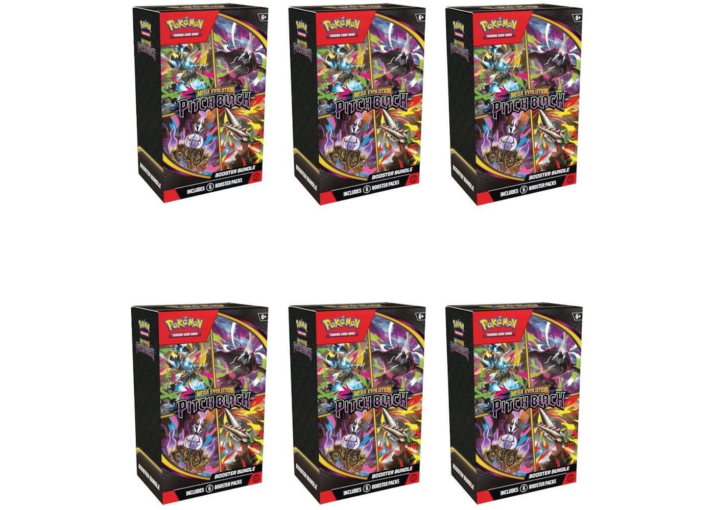2026 Pokémon Mega Evolution Pitch Black Booster Bundle 6x Lot - main view