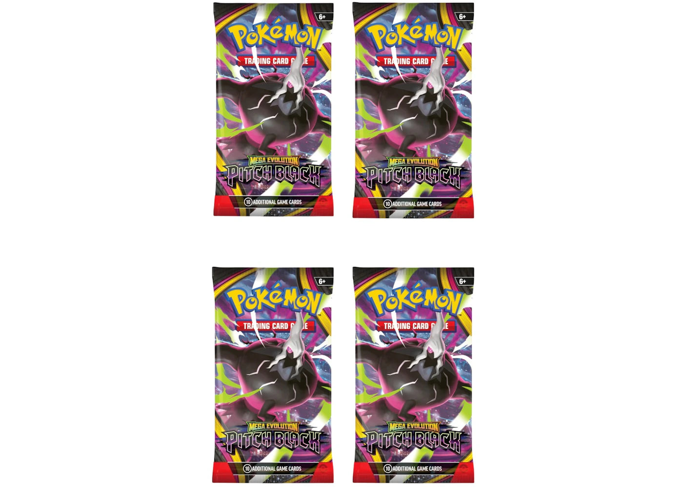 2026 Pokémon Mega Evolution Pitch Black Booster Pack 4x Lot - main view