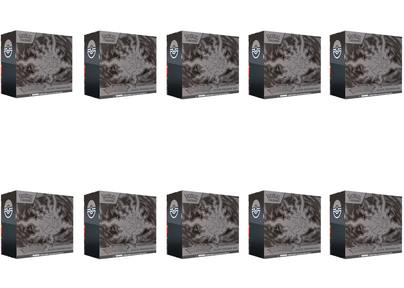 2026 Pokémon Mega Evolution Pitch Black Pokemon Center Elite Trainer Box 10x Lot - main view