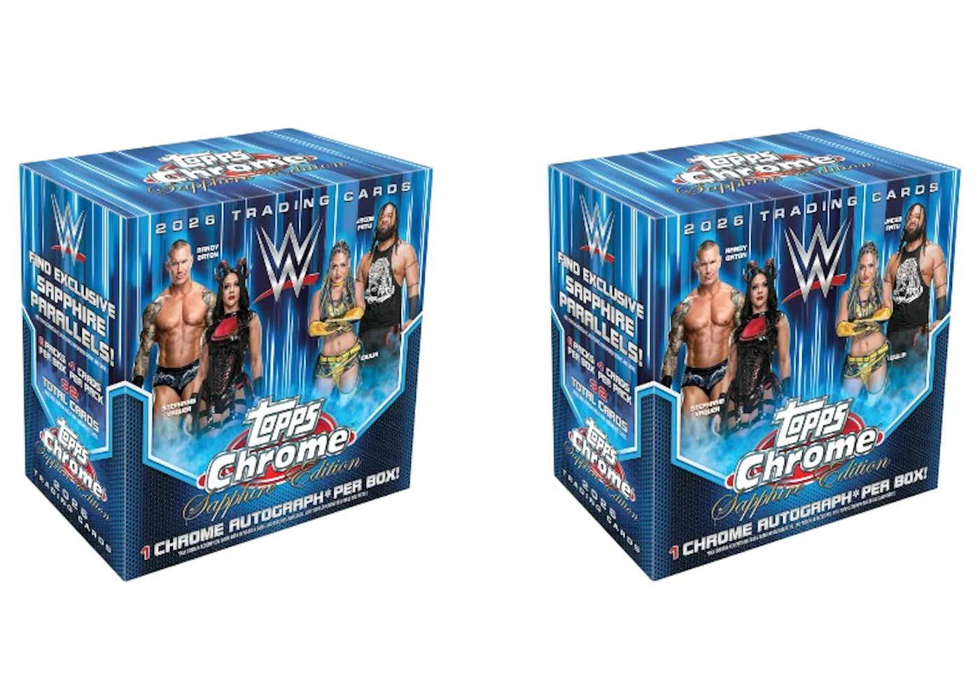 2026 Topps Chrome WWE Sapphire Hobby Box 2x Lot