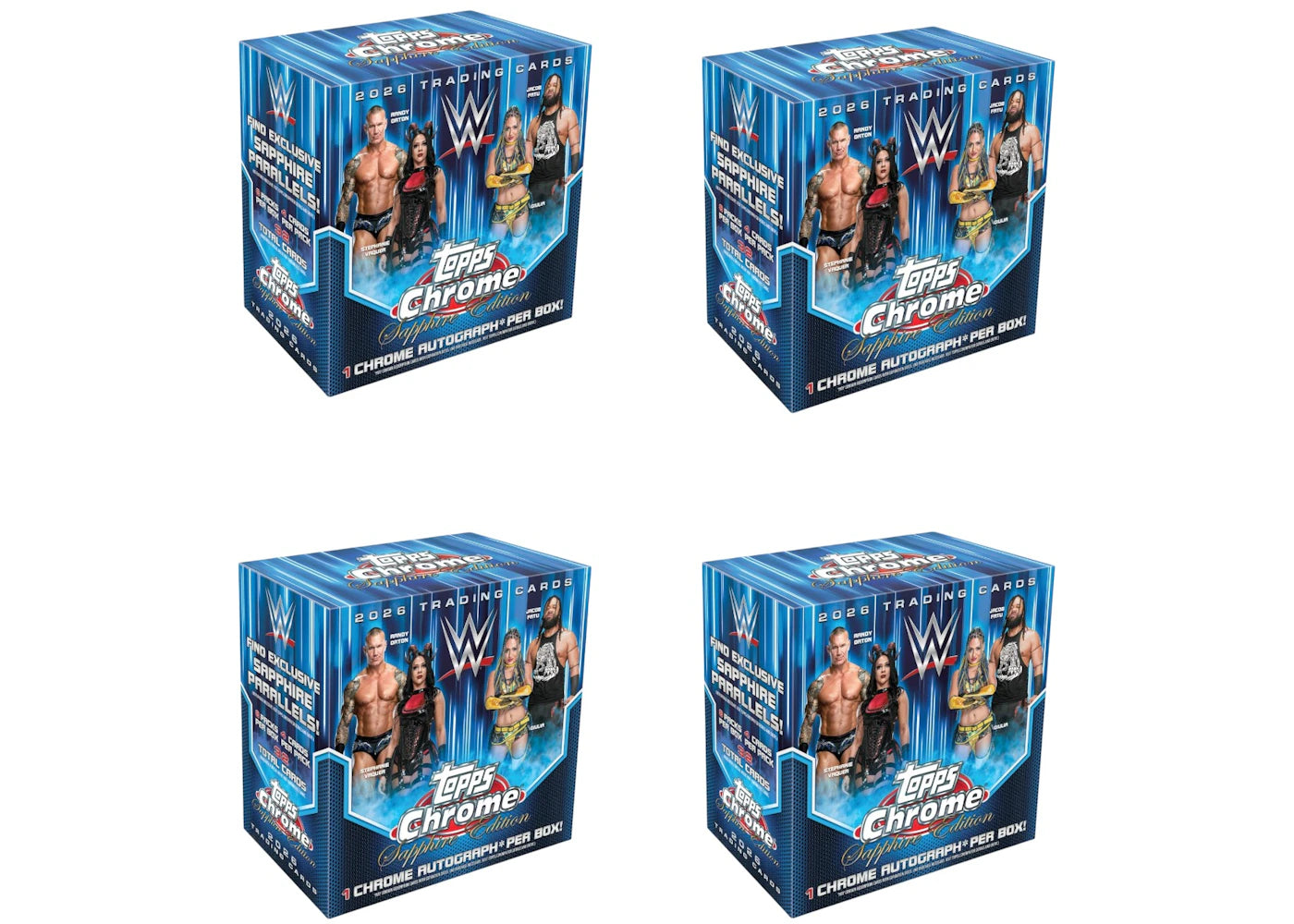 2026 Topps Chrome WWE Sapphire Hobby Box 4x Lot