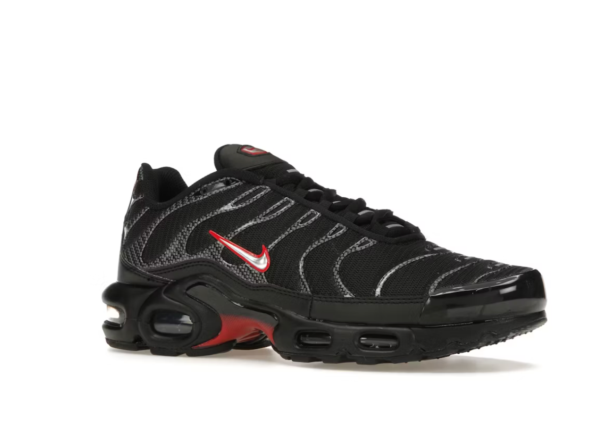 Nike Air Max Plus Black University Red Metallic Silver