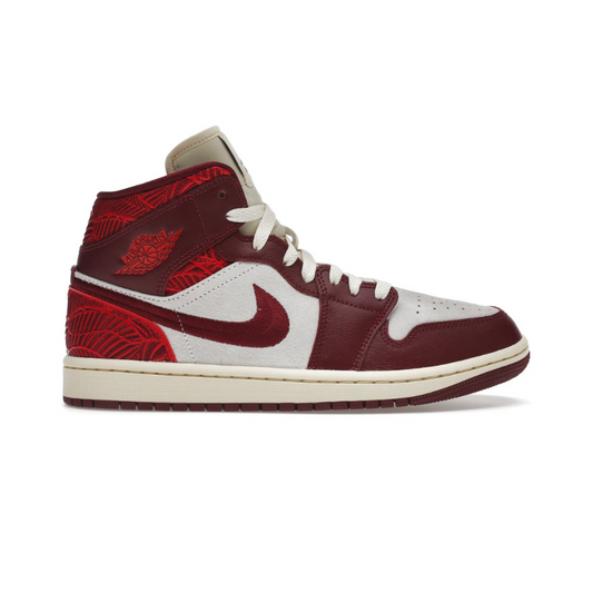 Jordan 1 Mid Tiki Leaf Red