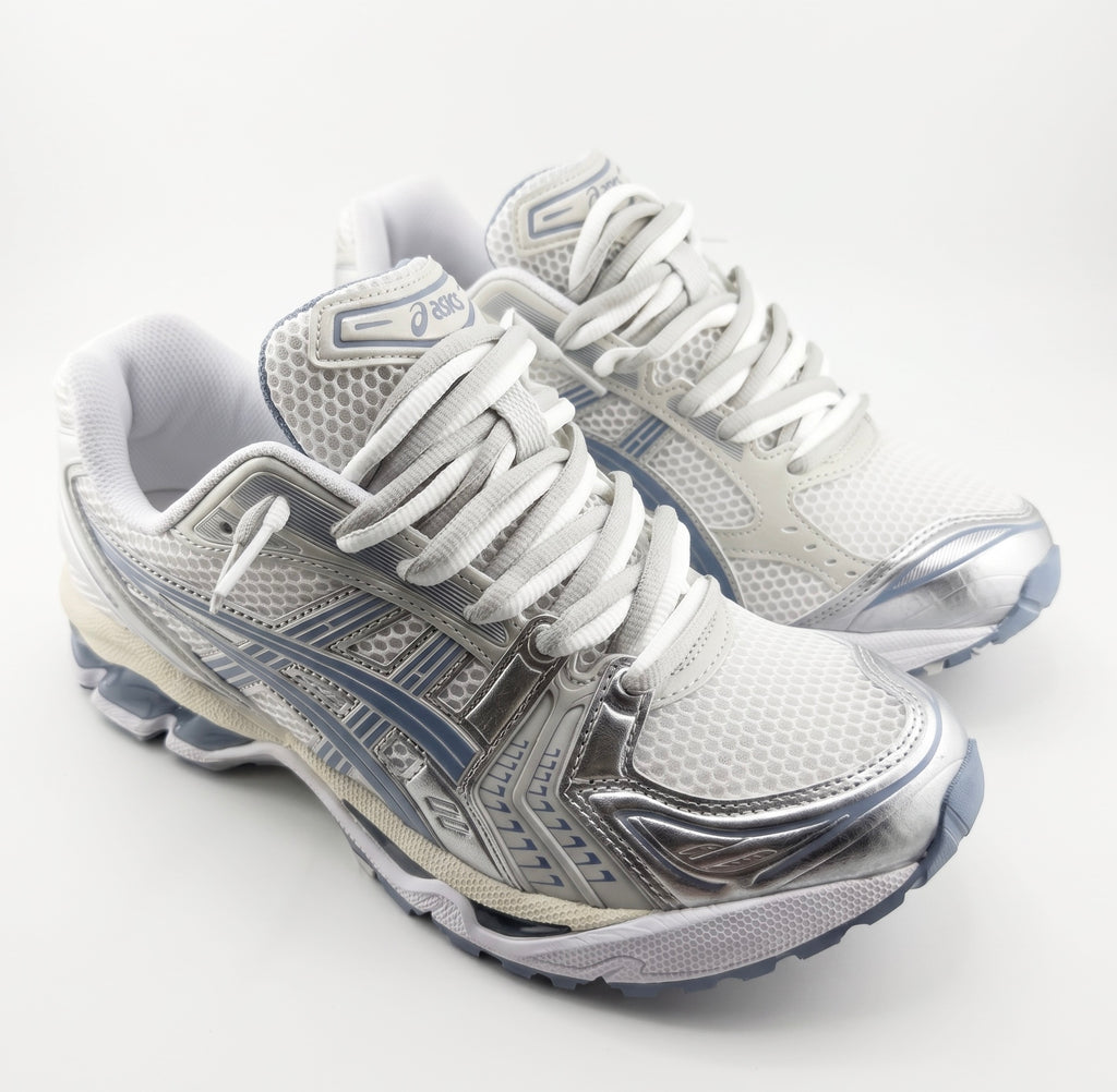 ASICS Gel-Kayano 14 White Light Navy Double Laces