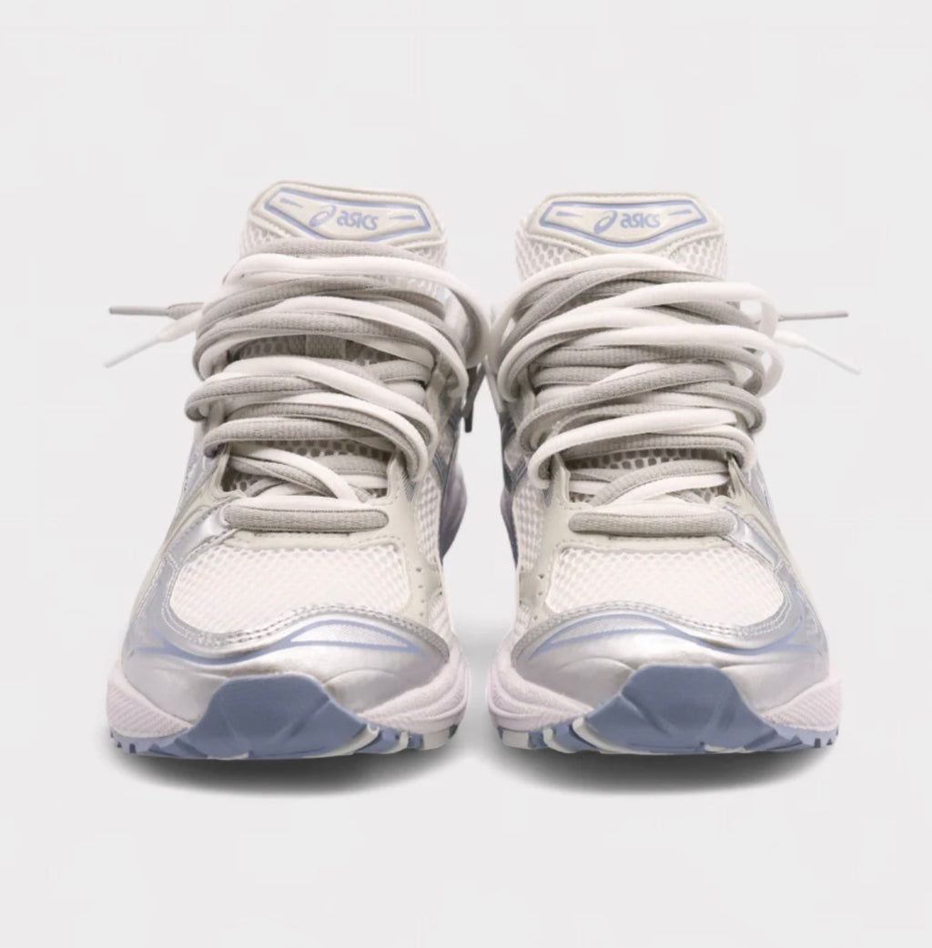 ASICS Gel-Kayano 14-White Light Navy Fjord Double Laces