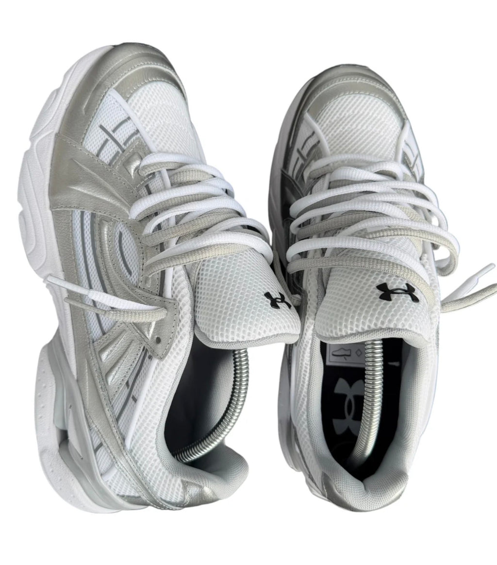 Under Armour UA Sola White Metallic Silver Double Laces