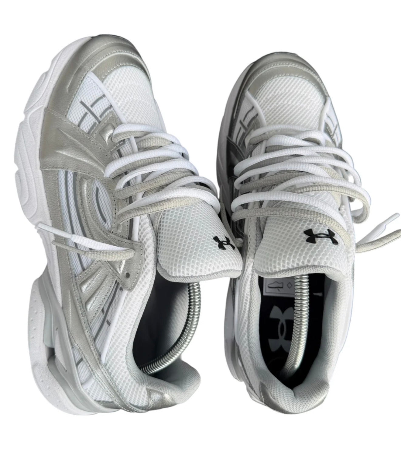 Under Armour UA Sola White Metallic Silver Double Laces